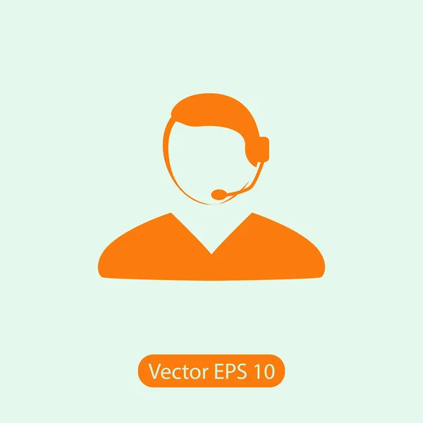 Call center icon, vector illustration. Flat design style — Stock Vector