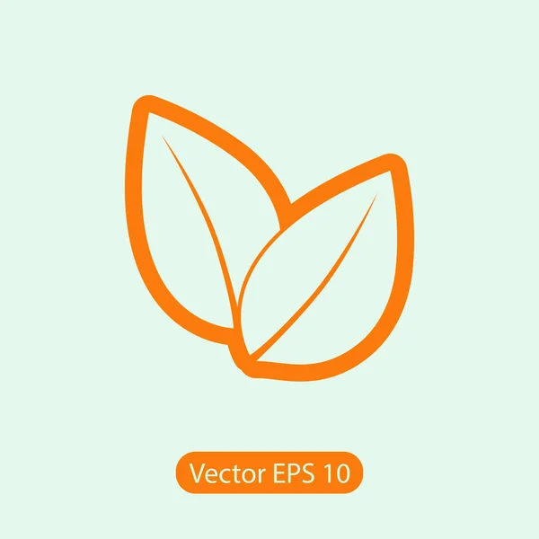 Icono de hoja, ilustración vectorial. Estilo de diseño plano — Vector de stock