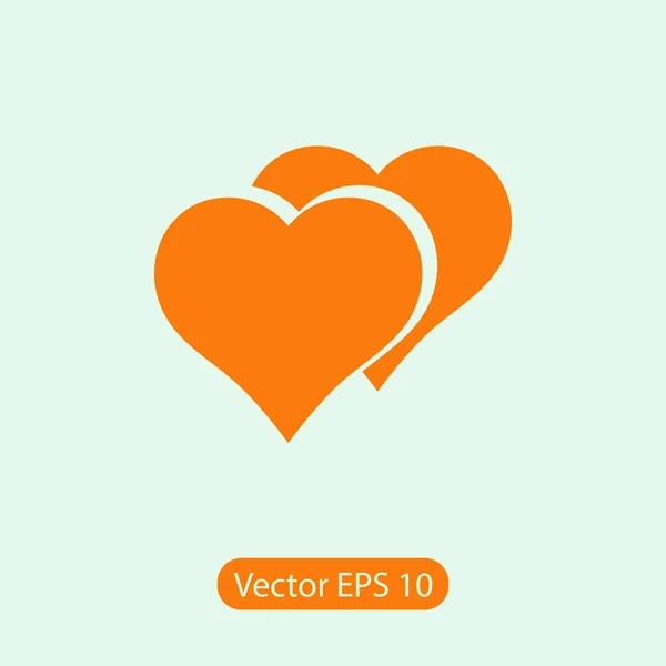 Icono del corazón, ilustración vectorial. estilo de diseño plano — Archivo Imágenes Vectoriales