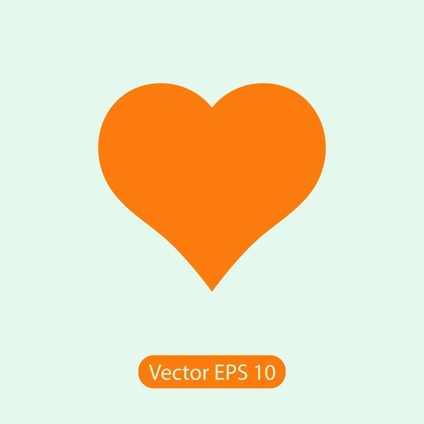 Icono del corazón, ilustración vectorial. estilo de diseño plano — Vector de stock