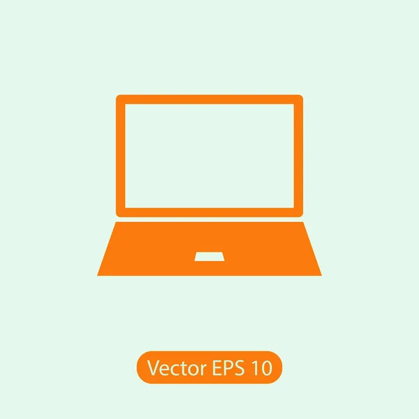 Laptop-Symbol, Vektorillustration. Flacher Designstil — Stockvektor