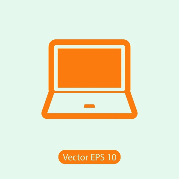 Laptop-Symbol, Vektorillustration. Flacher Designstil — Stockvektor