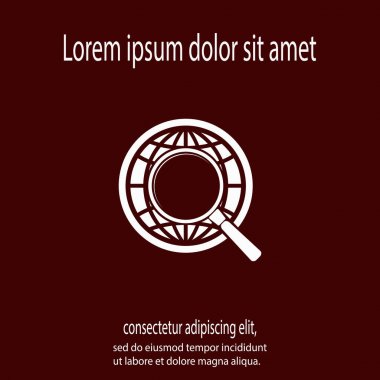 Büyüteç arama simgesini, vektör çizim toprakla. düz tasarım stil
