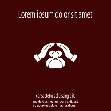 Güvenli insanlar, vektör simgesi çizimi. Düz tasarım biçimi