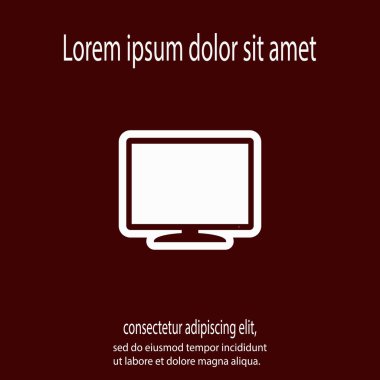 Monitör simgesi, vektör illüstrasyonu. düz tasarım biçimi
