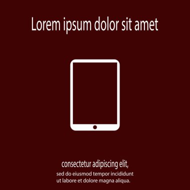 Modern dijital tablet PC simgesi, vektör illüstrasyonu. Düz tasarım biçimi