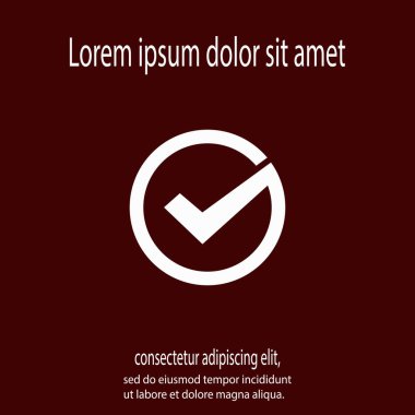 Tik ikonu, vektör illüstrasyonu. Düz tasarım biçimi