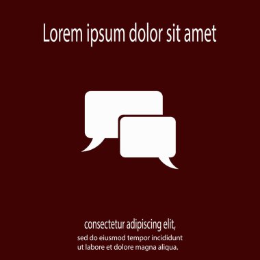 Konuşma balonu simgeleri siyah simge, vektör illüstrasyonu. Düz tasarım biçimi