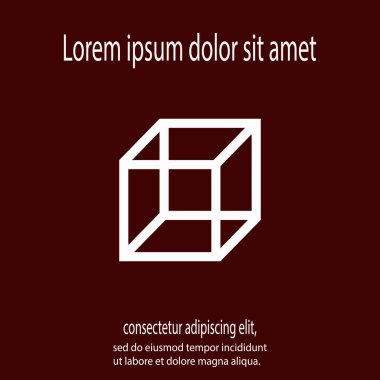 küp simgesi, vektör illüstrasyonu. düz tasarım biçimi