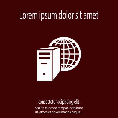 bilgisayar sunucu simgesi, vektör çizim. düz tasarım stil