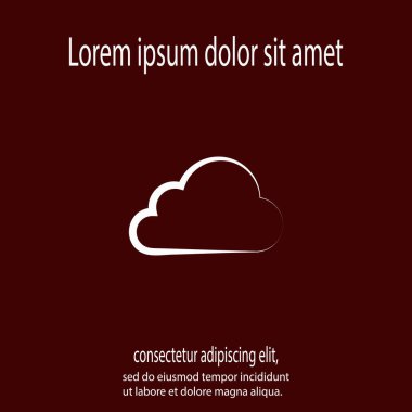 Bulut simgesi, vektör çizimi. düz tasarım biçimi