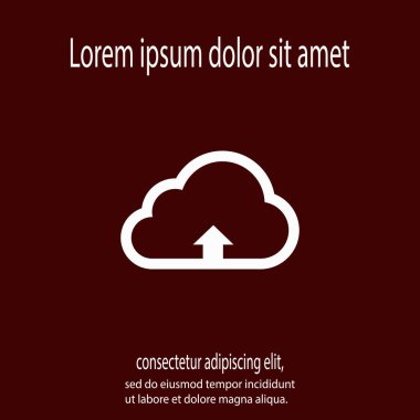 Bu resim bir bulut upload illüstrasyon simge vektör çizim temsil eder. düz tasarım stil