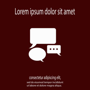 Konuşma baloncukları ikonu, vektör illüstrasyonu. Düz tasarım biçimi