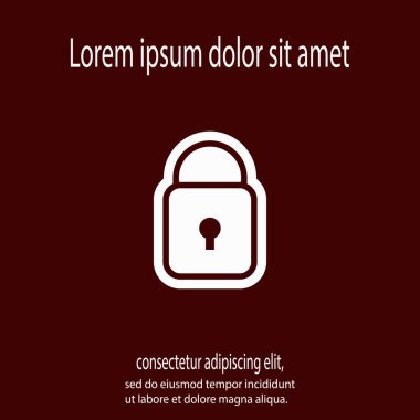 Kilit simgesi, vektör çizimi. düz tasarım biçimi