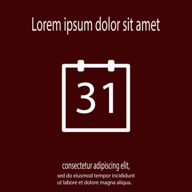 Takvim simgesi, vektör illüstrasyonu. Düz tasarım biçimi