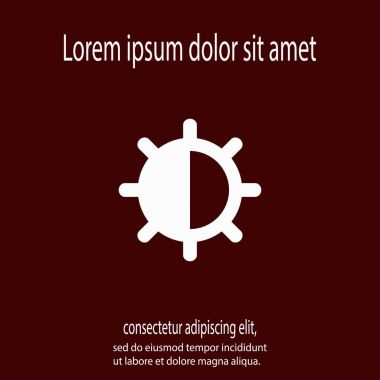 Parlaklık ve kontrast simge vektör çizim. Düz tasarım stili