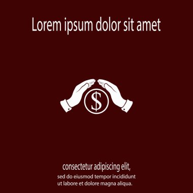 Para simgesi, illüstrasyon vektör. Düz tasarım stili