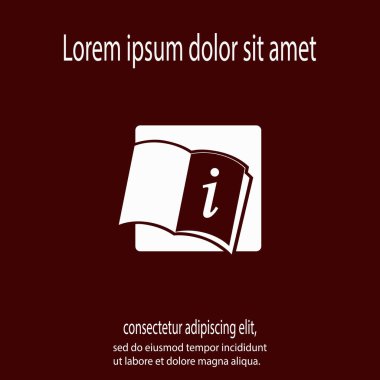 Açık kitap ikonu, vektör illüstrasyonu. Düz tasarım biçimi