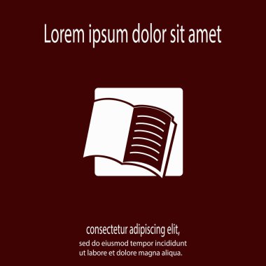 Açık kitap ikonu, vektör illüstrasyonu. Düz tasarım biçimi