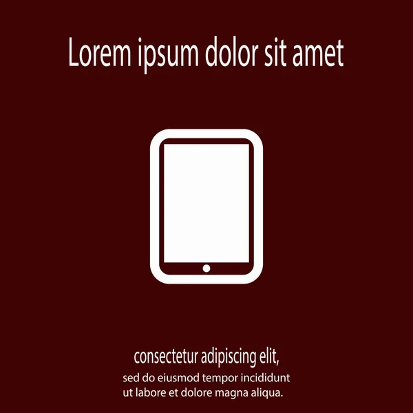 Modern digital tablet PC icon, vector illustration. Flat design style — Stock Vector