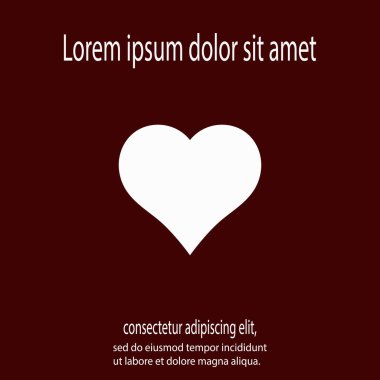 Kalp ikonu, vektör çizimi. düz tasarım biçimi