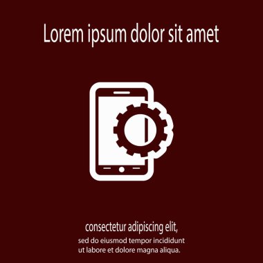 parametreler ayarlanıyor, mobil akıllı telefon simgesi, vektör illüstrasyonu. Düz tasarım biçimi
