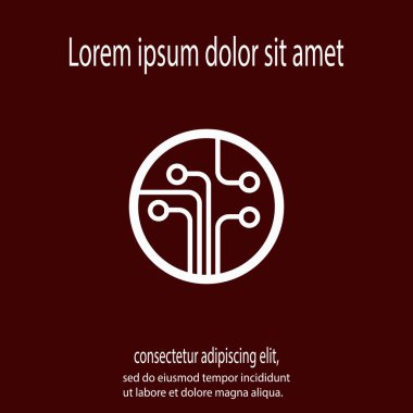 Devre kartı, teknoloji ikonu, vektör illüstrasyonu. Düz tasarım biçimi