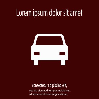 Araba ikonu, vektör illüstrasyonu. Düz tasarım biçimi