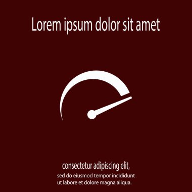 takometre simgesi, vektör çizim. Düz tasarım stili