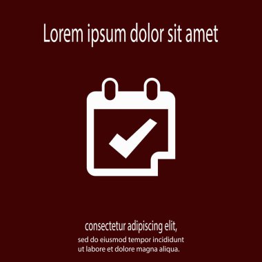 Takvim simgesi, vektör illüstrasyonu. Düz tasarım biçimi