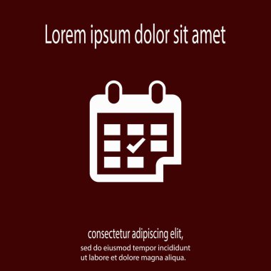 Takvim simgesi, vektör illüstrasyonu. Düz tasarım biçimi