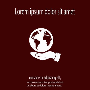 Elli dünya ikonu, vektör illüstrasyonu. Düz tasarım biçimi