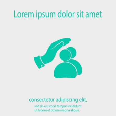 Güvenli insanlar, vektör simgesi çizimi. Düz tasarım biçimi