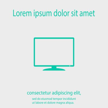 Monitör simgesi, vektör illüstrasyonu. düz tasarım biçimi