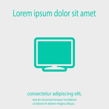 Monitör simgesi, vektör illüstrasyonu. düz tasarım biçimi