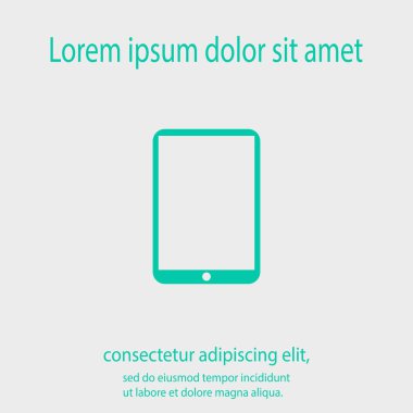Modern dijital tablet PC simgesi, vektör illüstrasyonu. Düz tasarım biçimi