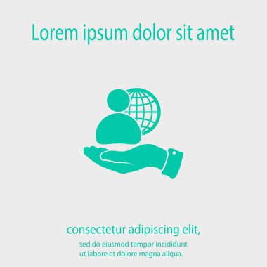 küresel iş, iş adamı kutsal kişilerin resmi, vektör çizim. düz tasarım stil