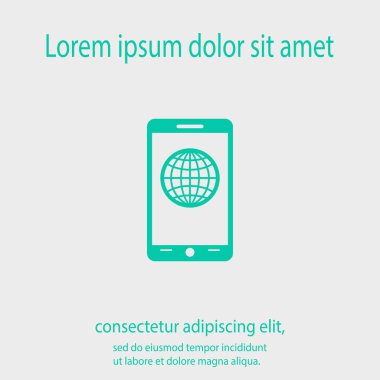 Cep telefonu simgesi, vektör illüstrasyonu. Düz tasarım biçimi