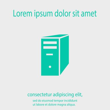 bilgisayar sunucu simgesi, vektör çizim. düz tasarım stil