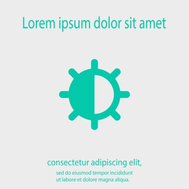 Parlaklık ve kontrast simge vektör çizim. Düz tasarım stili