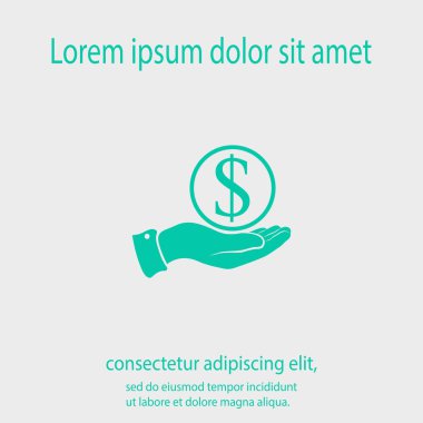 Para simgesi, illüstrasyon vektör. Düz tasarım stili