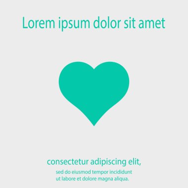 Kalp ikonu, vektör çizimi. düz tasarım biçimi