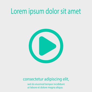 düğme web simgesi, vektör çizim oynamak. düz tasarım stil