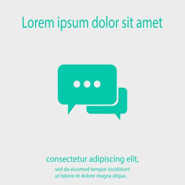 Konuşma baloncukları simgesi. Gri arkaplanda yumuşak gölgeli vektör çizimi