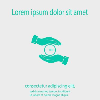 Saat simgesi el simgesini, vektör çizim. Düz tasarım stili