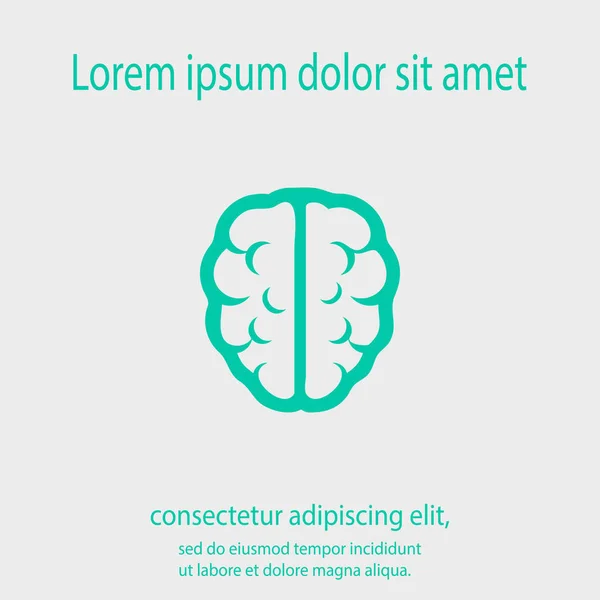 Icono del cerebro, ilustración vectorial. Estilo de diseño plano — Archivo Imágenes Vectoriales