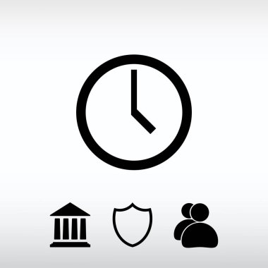 Saat simgesi, vektör illüstrasyonu. düz tasarım biçimi