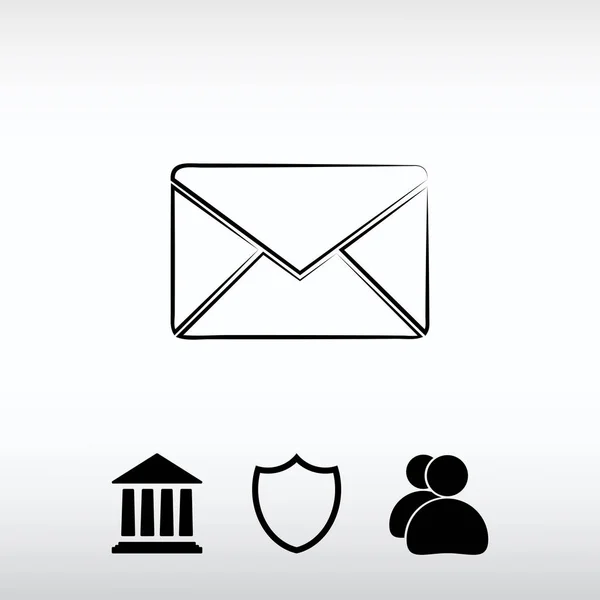 Enveloppe Icône Mail, illustration vectorielle. Style design plat — Image vectorielle
