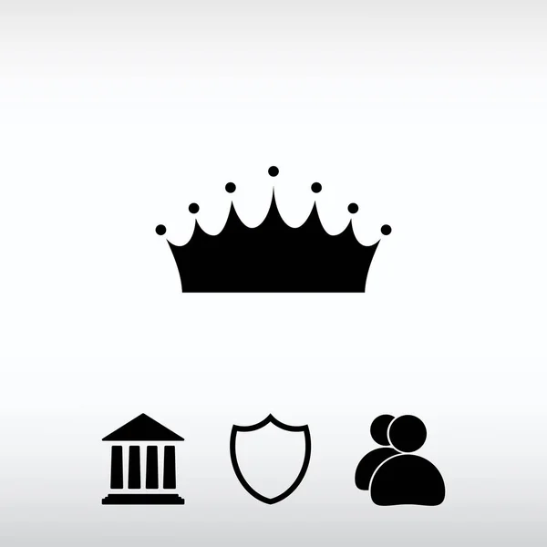 Crown  icon, vector illustration. Flat design style — Stock Vector