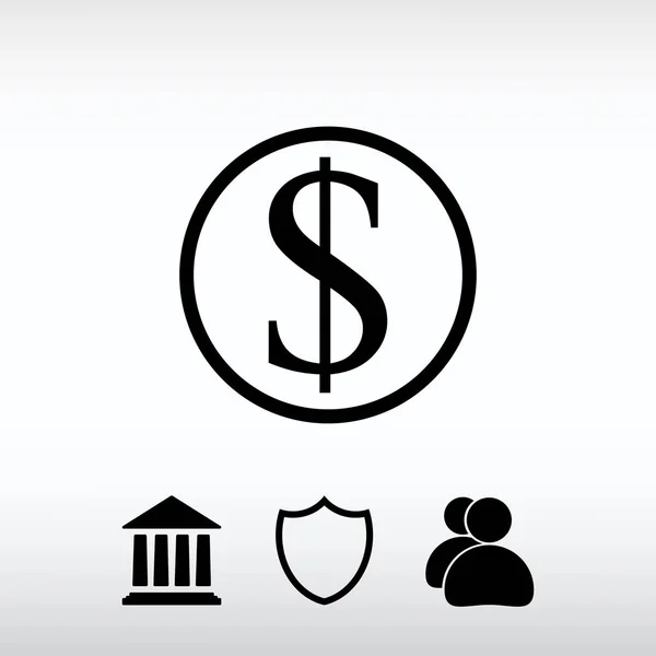 Money icon, vector illustration. Flat design style — Stock Vector
